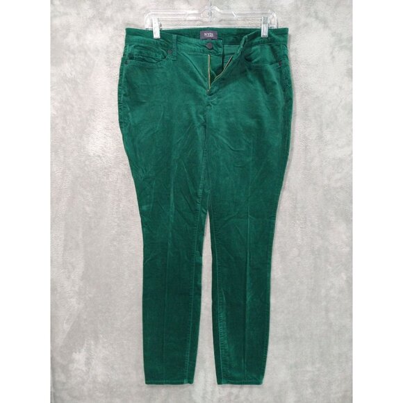 NYDJ Denim - NYDJ Jeans Womens 10 Green Brushed Velvet Ami Skinny Lift Tuck Mid Rise Stretch